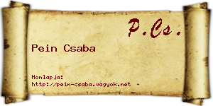 Pein Csaba névjegykártya
