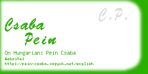 csaba pein business card